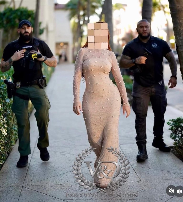 Equipo de protección de V&D escoltando a una clienta