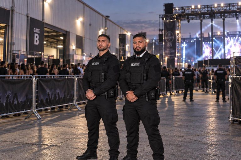 Equipo de seguridad de V&D en un recinto de conciertos